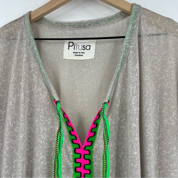 Pitusa Peru Caftan Maxi Cover Up Dress Beach Vacay Pool Cruise Standard Size - Picture 4 of 6